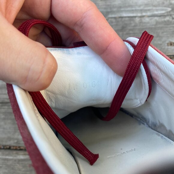 Louis Vuitton Burgundy/Black Suede and Leather Logo Lace Up Sneakers Size 7 - Picture 14 of 14
